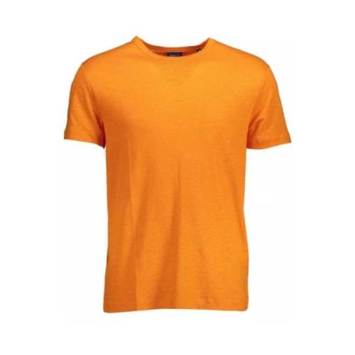 Stijlvol Oranje Linnen T-shirt Gant , Orange , Heren