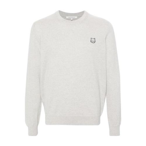 Grijze Trui met Logodetail Maison Kitsuné , Gray , Heren