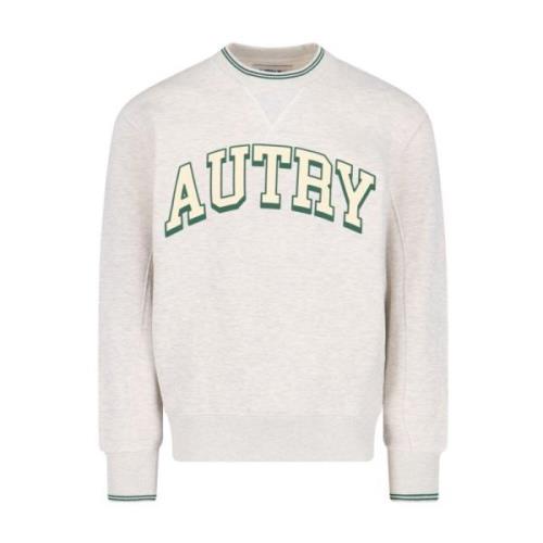 Katoenen sweatshirt met geel en groen logoprint Autry , Gray , Heren