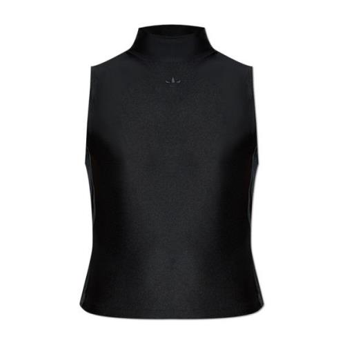 Top met opstaande kraag Adidas Originals , Black , Dames