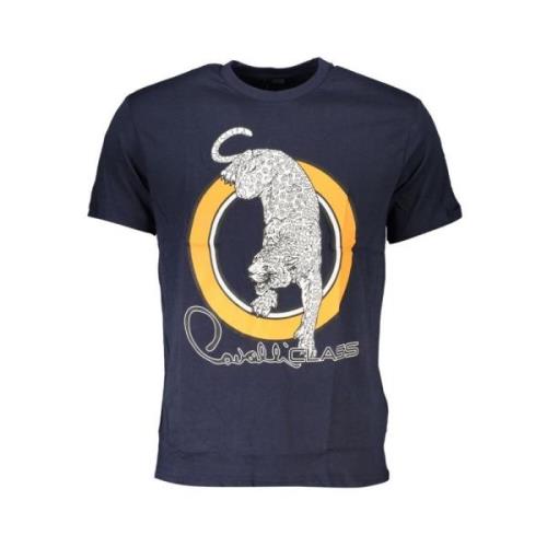 Gedrukt Ronde Hals T-Shirt Cavalli Class , Blue , Heren