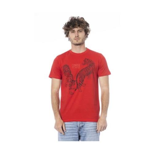 Logo Print Ronde Hals T-Shirt Cavalli Class , Red , Heren