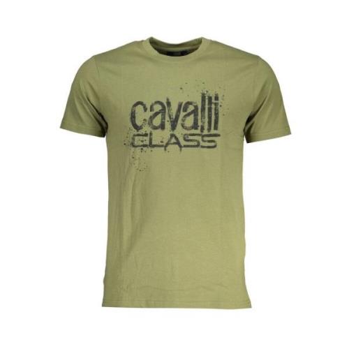 Print Logo Korte Mouw Tee Cavalli Class , Green , Heren