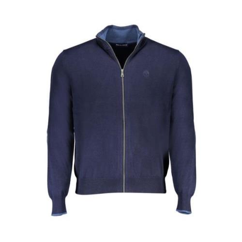 Blauwe Katoenen Sweater Jas Geborduurd Logo North Sails , Blue , Heren