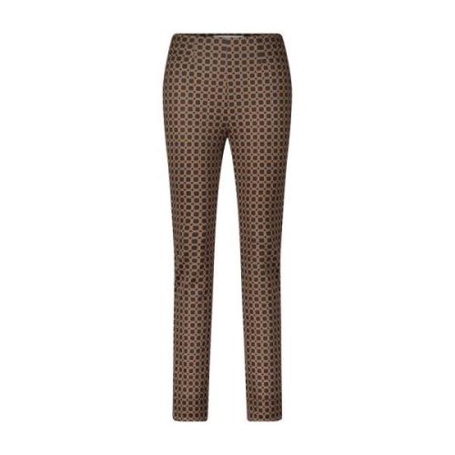 Gestreepte Slim Fit Broek Raffaello Rossi , Brown , Dames