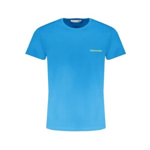 Blauw Print Logo T-shirt Trussardi , Blue , Heren