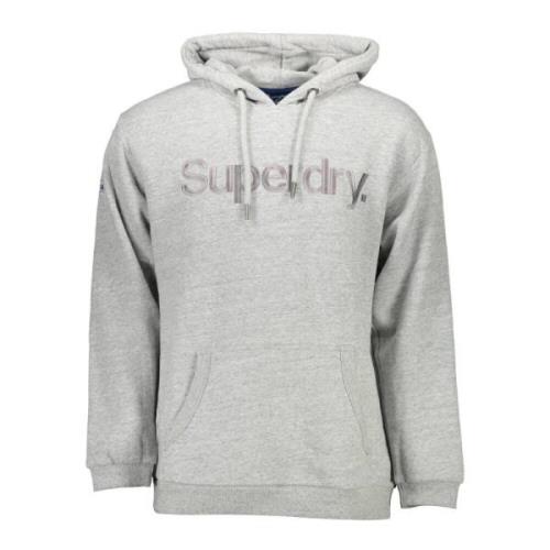 Grijze Katoenen Hoodie Geborduurd Logo Superdry , Gray , Heren