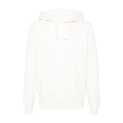 Geborduurde Hoodie Wit Sweater Calvin Klein Jeans , White , Heren