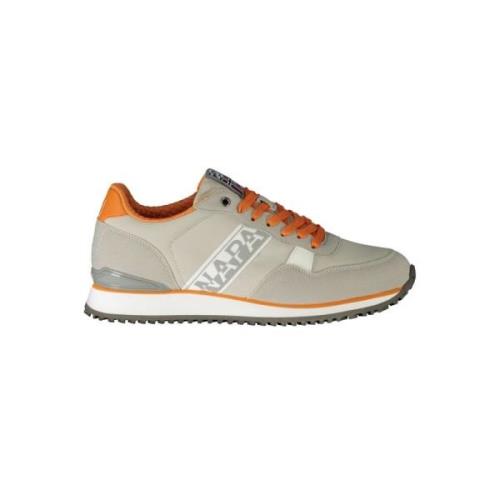 Grijze Polyester Sneaker met Contrastdetails Napapijri , Gray , Heren