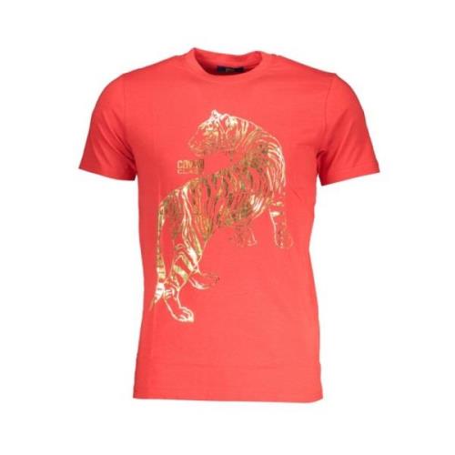 Print Logo Ronde Hals T-Shirt Cavalli Class , Red , Heren