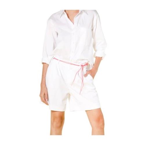 Witte Chino Bermuda Gabardine Shorts Mason's , White , Dames