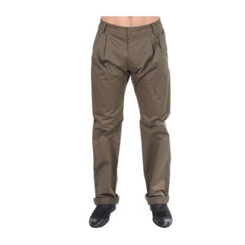 Elegante Groene Comfort Stretch Broek Gianfranco Ferré , Green , Heren