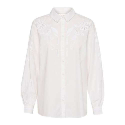 Snow White Shirt met Pofmouwen Cream , White , Dames