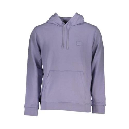 Paarse Katoenen Hoodie Logo Hugo Boss , Purple , Heren