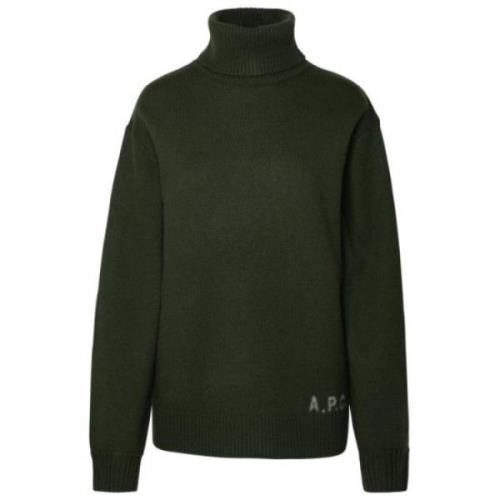 Geborduurd Logo Coltrui Pullover Militair Groen A.p.c. , Green , Dames