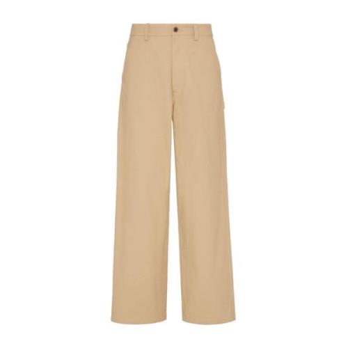 Beige Katoenen Straight Broek Valentino Garavani , Beige , Heren