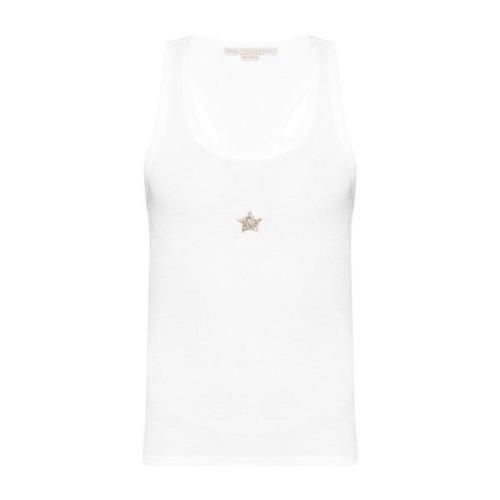 Witte Geribbelde Tanktop Stella McCartney , White , Dames