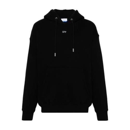 Zwarte Biologisch Katoenen Hoodie Off White , Black , Heren