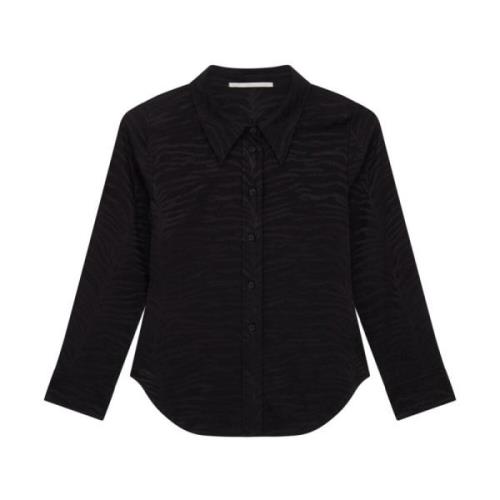 Tijgerprint Zwart Zijden Shirt Stella McCartney , Black , Dames