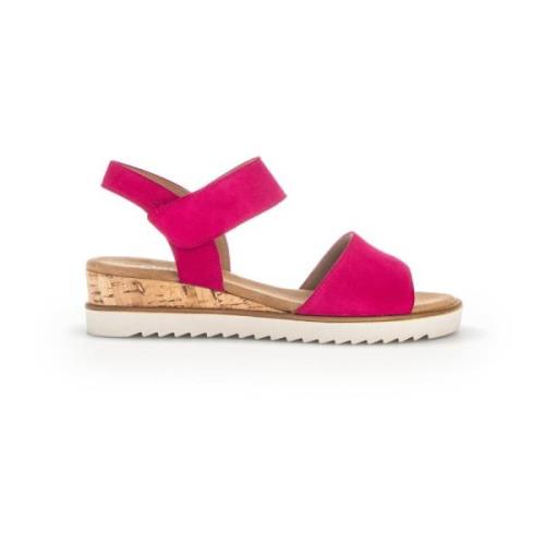 Roze Velours Sandalen Gabor , Pink , Dames