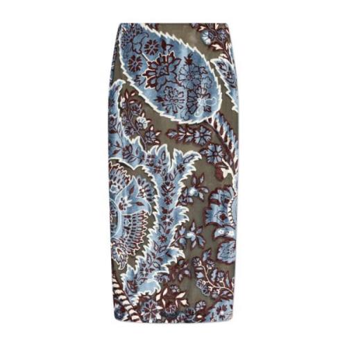 Rok met fluwelen afwerking patroon Etro , Multicolor , Dames