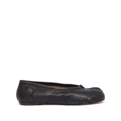 Zwarte leren split-teen ballerina schoenen Maison Margiela , Black , D...