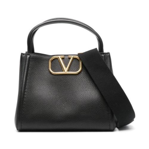 Zwarte Tote Tas met Dubbele Handvatten Valentino Garavani , Black , Da...