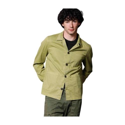 Heren Field Jacket in Katoen en Tencel Mason's , Green , Heren