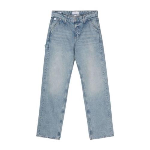 Heldere Blauwe Straight Jeans Calvin Klein Jeans , Blue , Heren