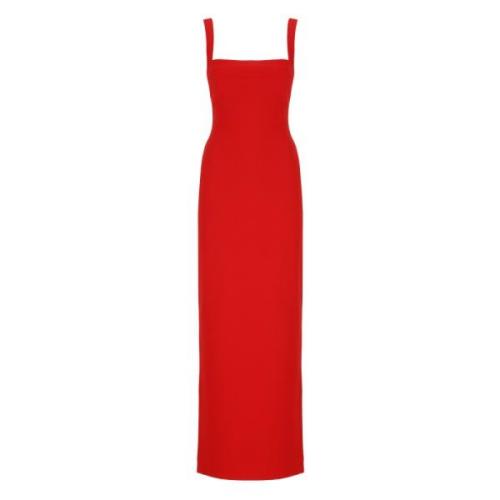 Rode Jurk Rechte Hals Schouderbanden Solace London , Red , Dames