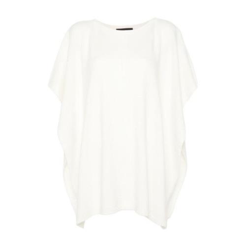 Witte Gebreide Poncho Jas Fabiana Filippi , White , Dames