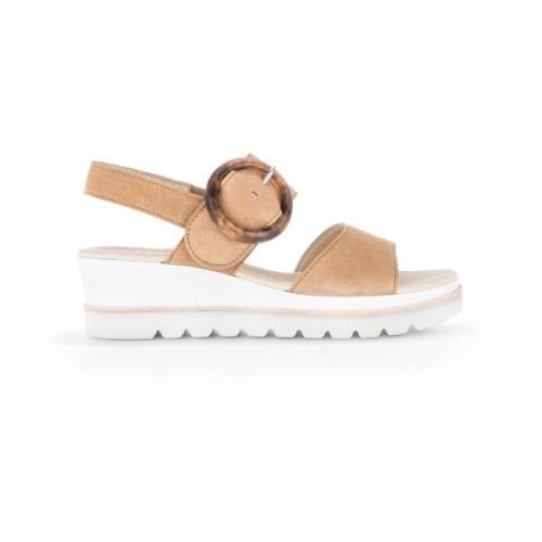 Velours leren karamel sandalen Gabor , Beige , Dames