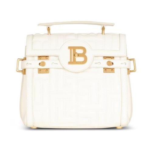 B-Buzz 23 gewatteerde leren tas Balmain , White , Dames