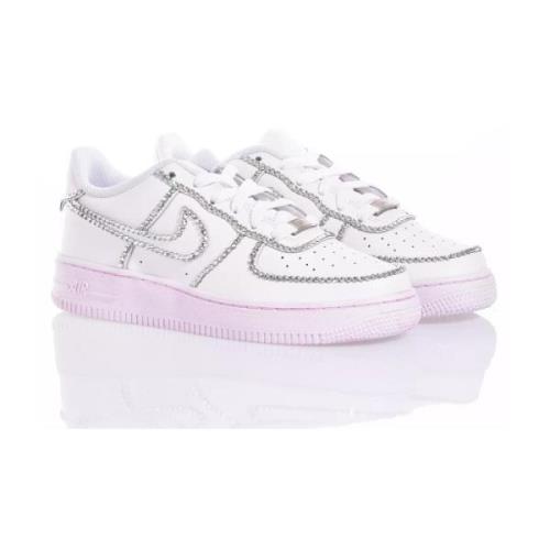 Zilver Roze Sneakers Op Maat Gemaakte Damesschoenen Nike , Pink , Unis...