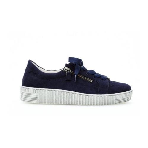 Blauwe Suède Sneakers Gabor , Blue , Dames