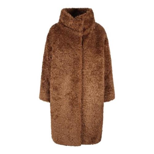 Faux Fur Midi Coat Herno , Brown , Dames