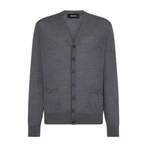 Grijze Gebreide Vest Trui Dsquared2 , Gray , Heren