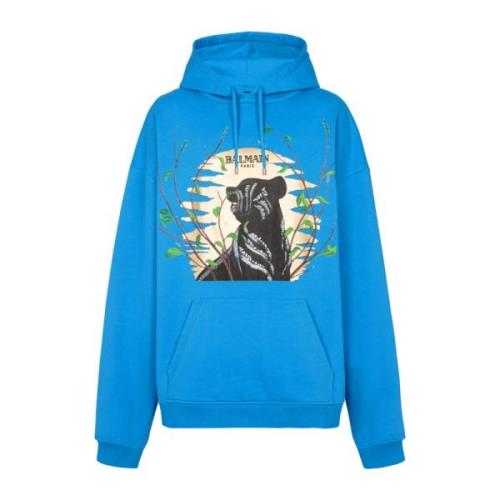 Disney x: The Lion King - Cassius Khumalo Print Hoodie Balmain , Blue ...