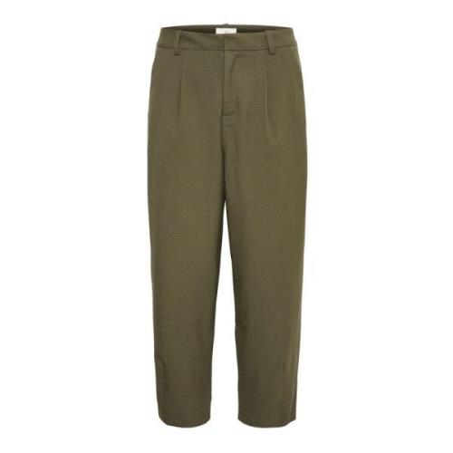 Bosnacht Cropped Broek Suiting Stijl Kaffe , Green , Dames