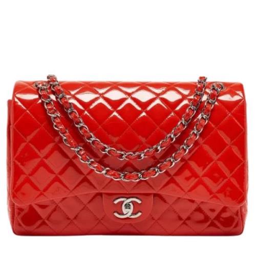 Pre-owned Leather chanel-bags Chanel Vintage , Orange , Dames