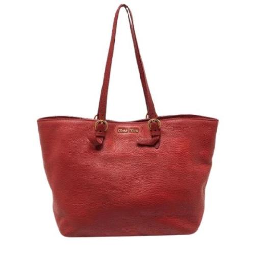 Pre-owned Leather totes Miu Miu Pre-owned , Red , Dames