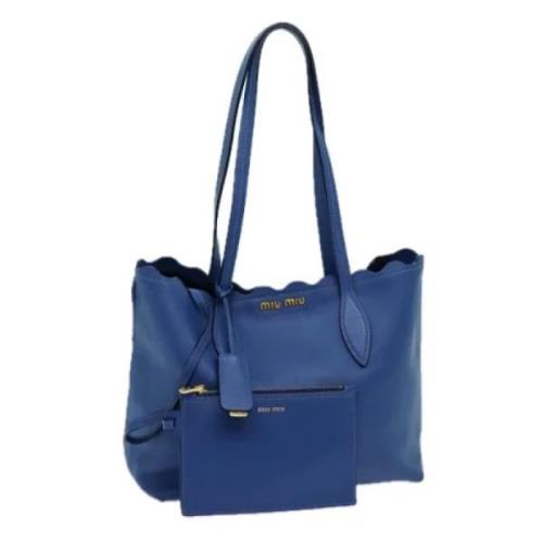 Pre-owned Leather totes Miu Miu Pre-owned , Blue , Dames