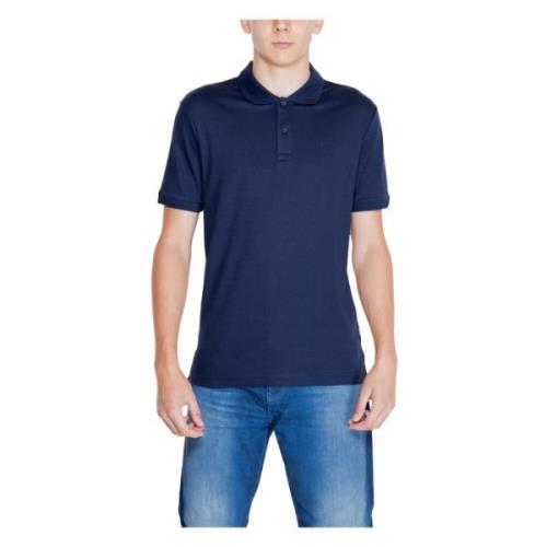 Blauwe Polo Shirt met Knopen Calvin Klein , Blue , Heren