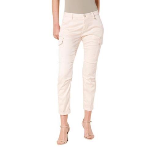 Curvy Cargo Broek in Stretch Satijn Mason's , Pink , Dames