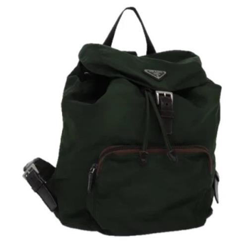 Pre-owned Nylon backpacks Prada Vintage , Green , Dames