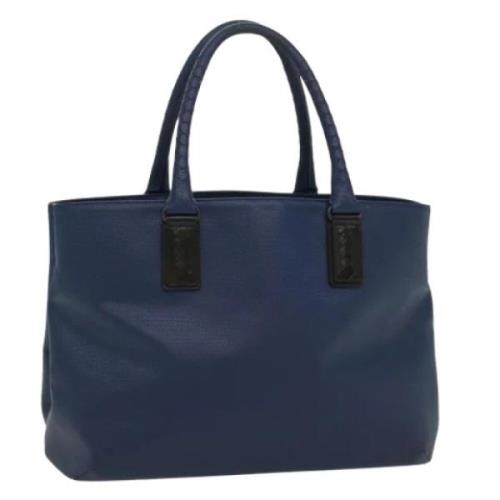 Pre-owned Leather totes Bottega Veneta Vintage , Blue , Dames