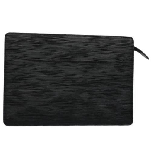 Pre-owned Leather clutches Louis Vuitton Vintage , Black , Dames