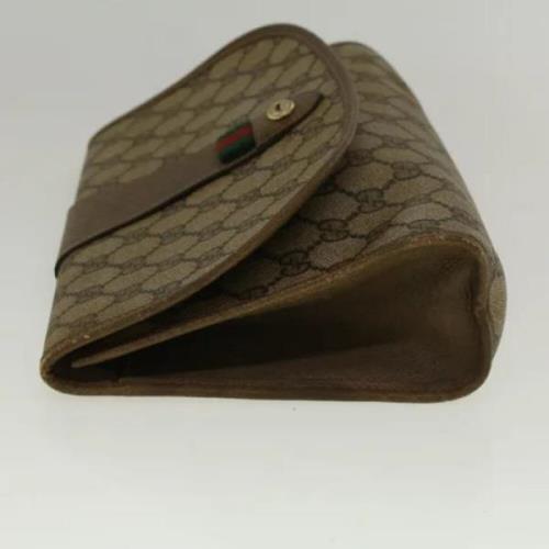 Pre-owned Leather clutches Gucci Vintage , Brown , Dames