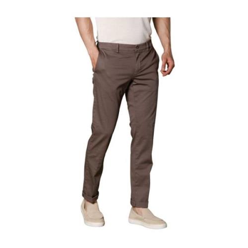 Stretch Satin Chino Broek New York Mason's , Brown , Heren