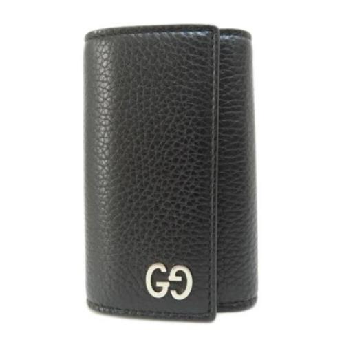 Pre-owned Leather key-holders Gucci Vintage , Black , Dames